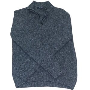 Vintage Luca Nobili Men's Gray Italy Wool Long Sleeve 1/4 Quarter Zip Knit L